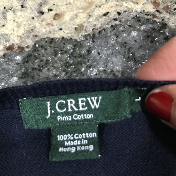 J Crew Navy Argyle V-Neck Sweater. EUC. Sz. L. - Picture 3 of 4